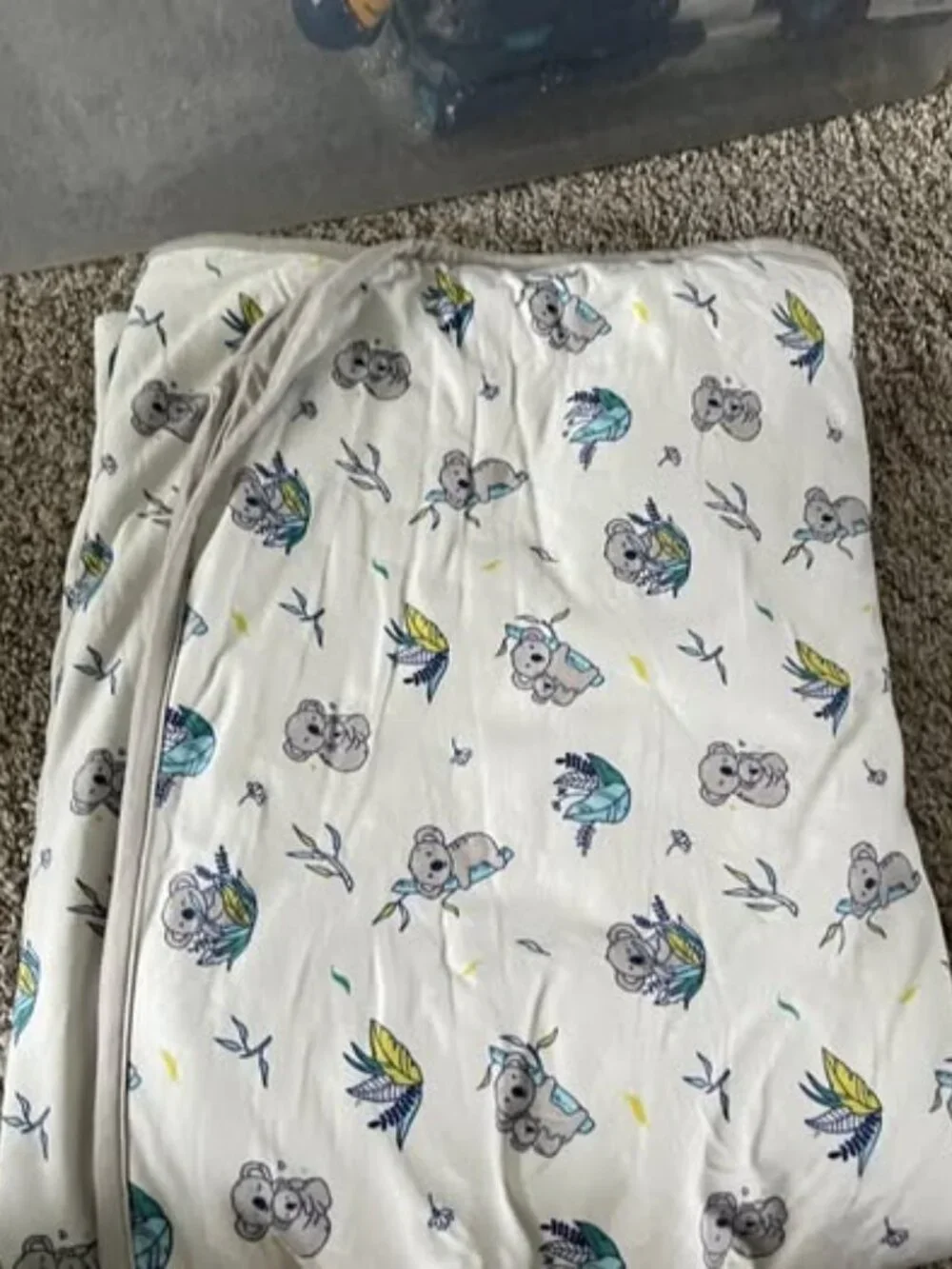 Bellabu Bear Koala Bamboo Blanket White 45 x 60 in